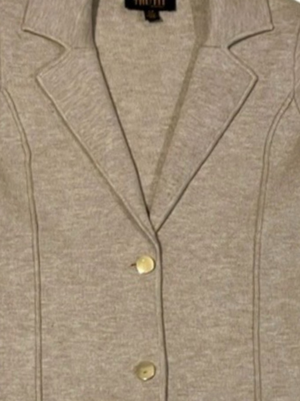 Truth By Republic Women’s Taupe Knit Blazer with Gold Buttons - Picture 2 of 3